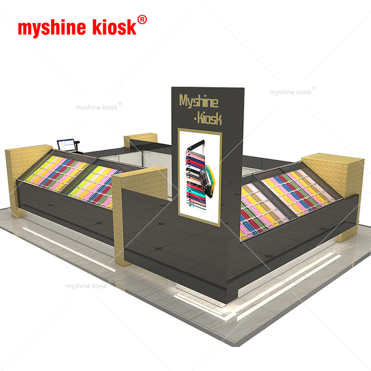 Luxury MDF material phone kiosk cell phone repair kiosk mobile phone accessories kiosk