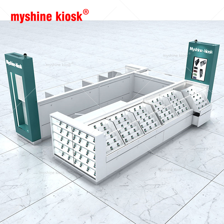 Myshine Kiosk Mall kiosk for Mobile Phone Accessories Display Rack Cell Phone Case Display Rack