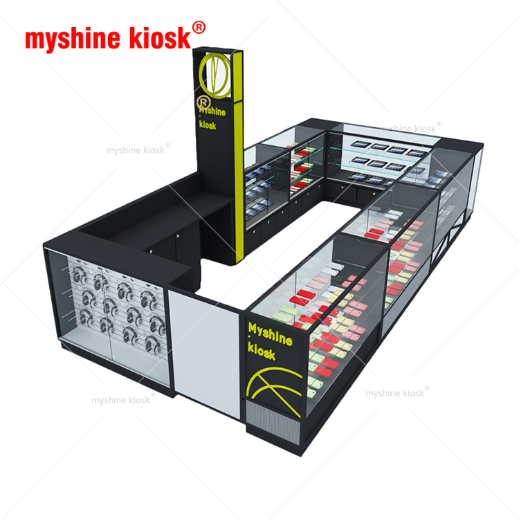Furniture Manufacturer Cell Phone Storage Kiosk Design for Shopping Mall Mobile Phone Cabinet
