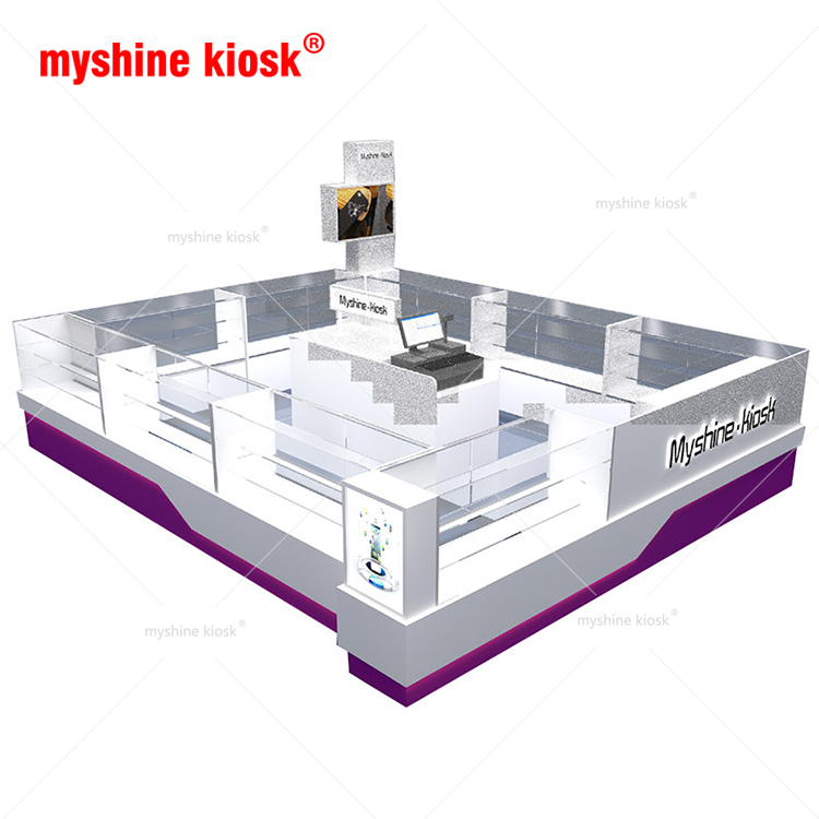customized cell phone repair retail kiosk phone accessories stand with factory price phone display showcase for suppliers