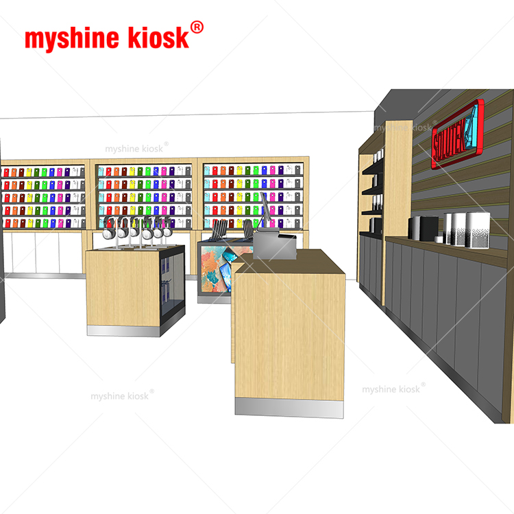 custom Mobile phone shop interior design for cellphone repair accessories store and kiosk for sale