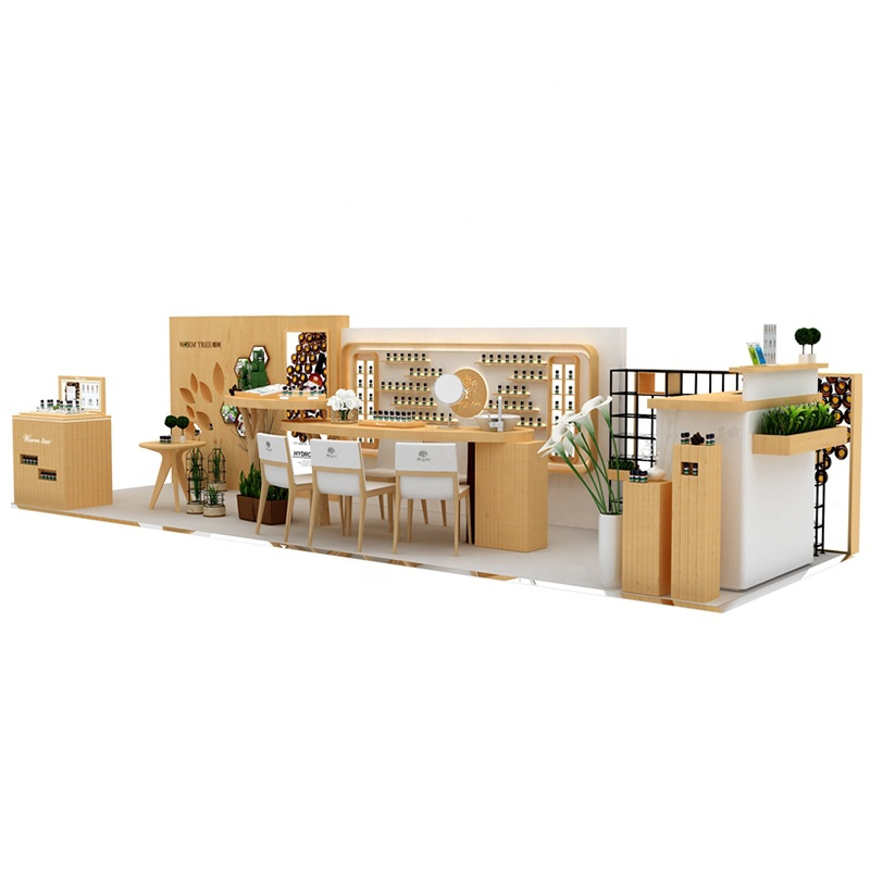 Wooden Kiosk Nails Mall Nail Kiosk Counter Table Cosmetic Store Shelf Nail Bar Furniture For Sale