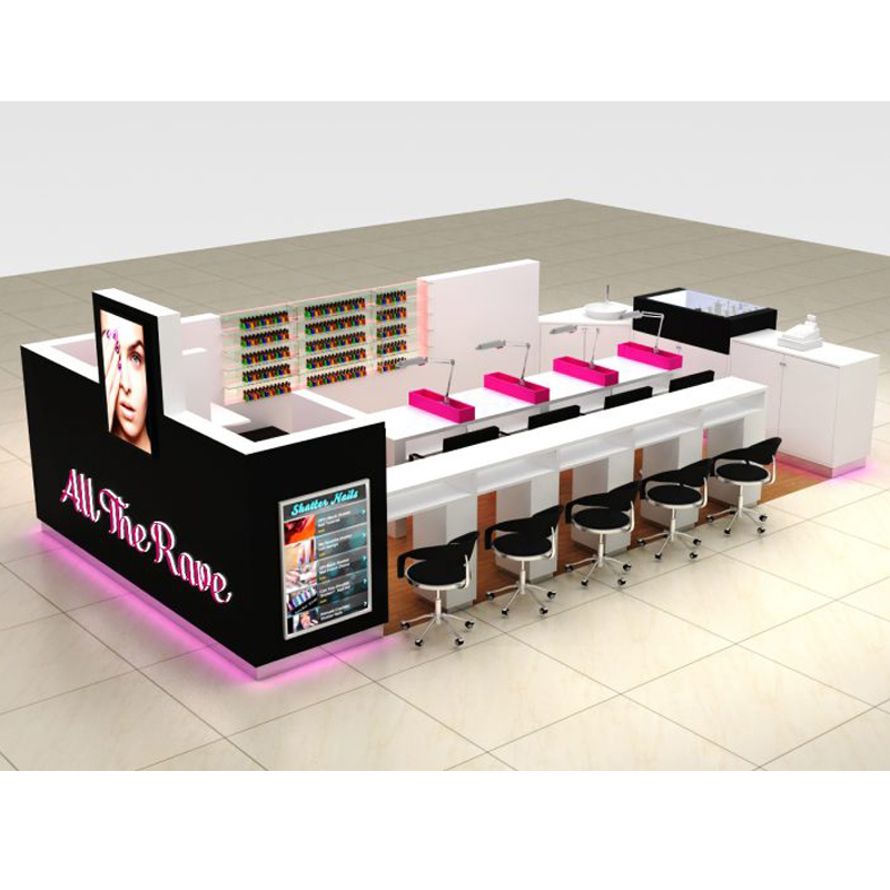 Customized Manicure Nail Bar Furniture / Nail Beauty Kiosk for Nail Kiosk Manicure Pedicure