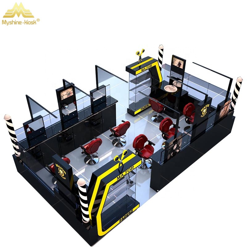 Exquisite Beauty Mall Hair Dressing Kiosk Design For Barber Shop Used